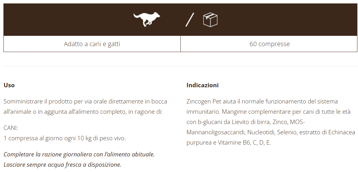 Zincogen Immuno cane, 60 cpr