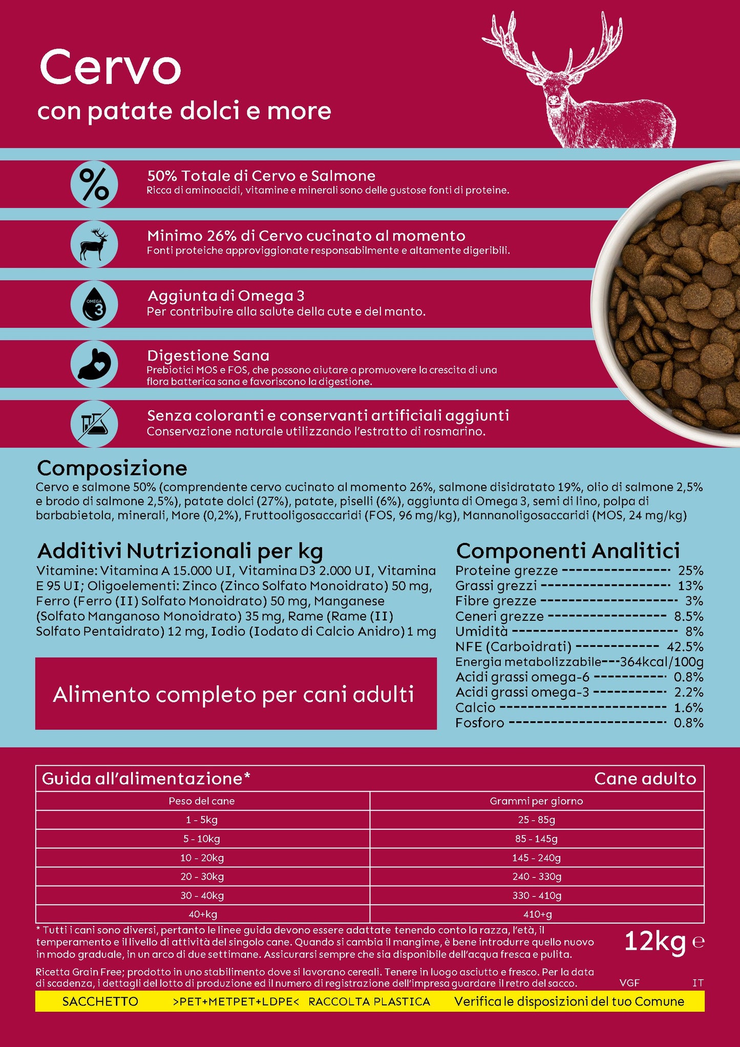 Adult Grain Free con Cervo e Salmone - 2kg