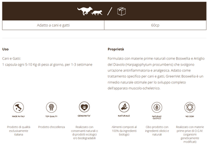 GreenVet Boswellia 60 cps