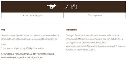 Zincogen Immuno cane, 60 cpr